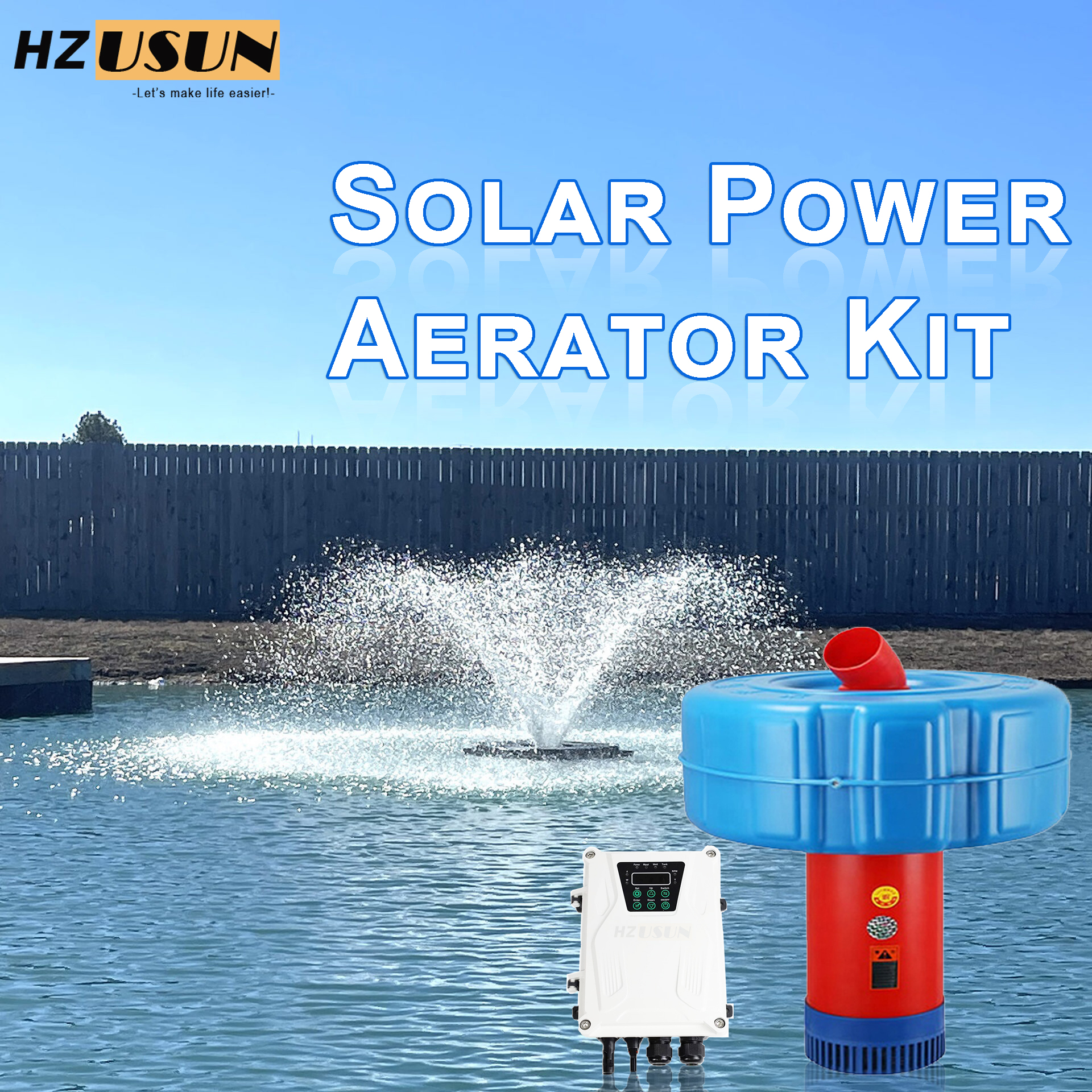 Fish Pond Aerator - Small Solar Powered Aerator for 1/2