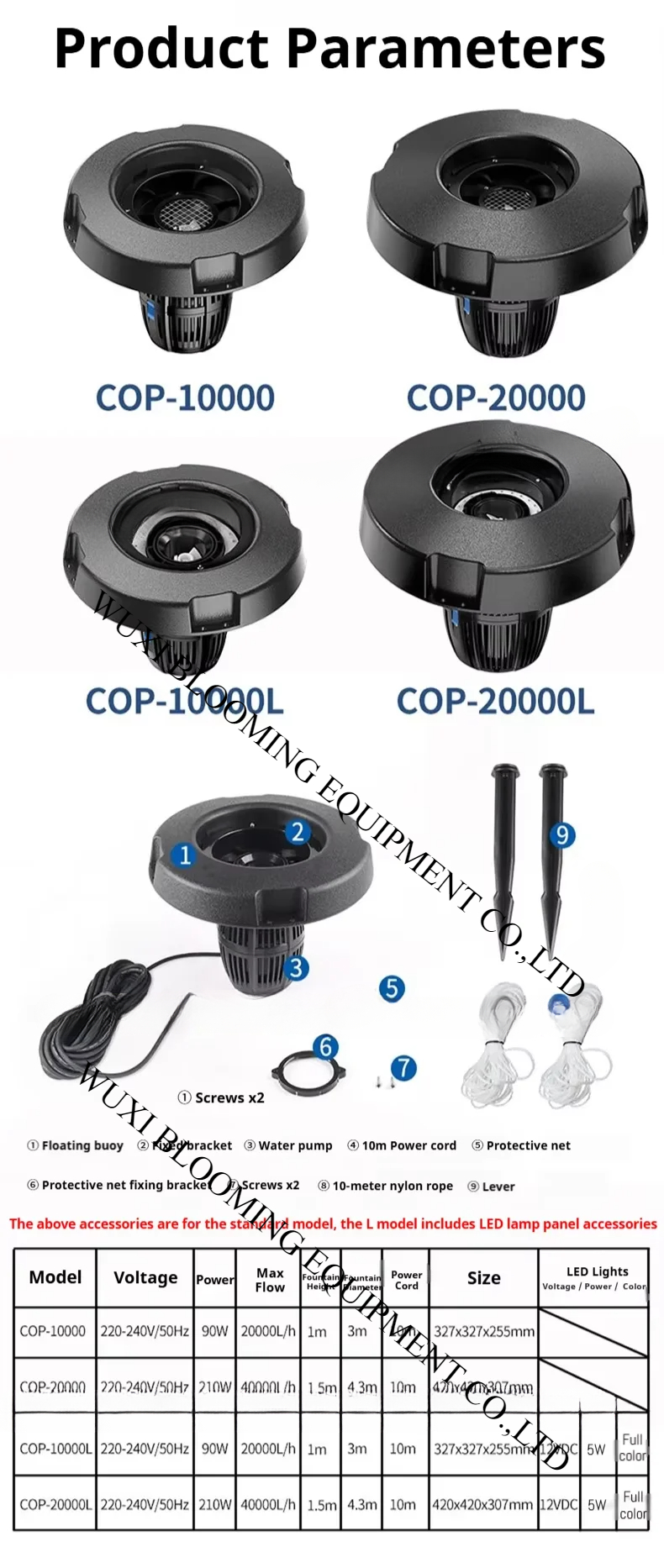 COP-20000  40000L/h  LED Float - Fish Pond Aerator のレビューと価格