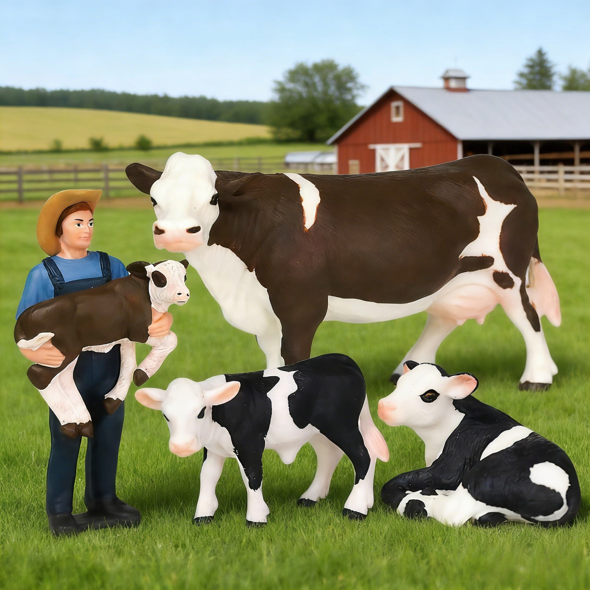 Farm Farmer And Cow Model Set  - Farming Agriculture Stocks のレビューと価格